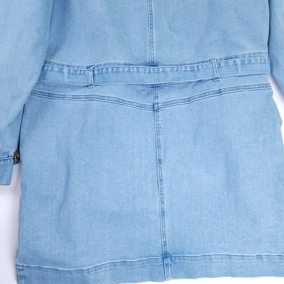 Denim Viscose Blend Blue Women's Belted Pocketed Dress SZ XXL - Picture 2 of 13